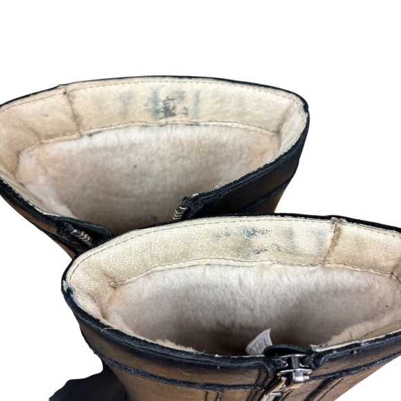 EUC UGG Kaleen Braided Leather Mid-Calf Shearling Lined Black Boots Women’s 7 - Picture 14 of 14